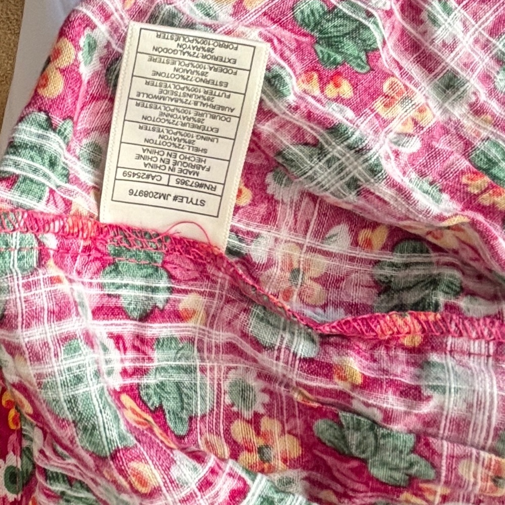 Betsey Johnson Floral Pink Button Up Mini Dress Women’s Size XL New #Jm208976 - Picture 8 of 8